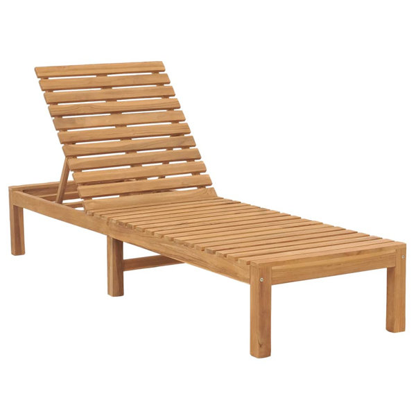 Red Barrel Studio® 1/2x Solid Wood Teak Sun Lounger Patio Garden Lounge